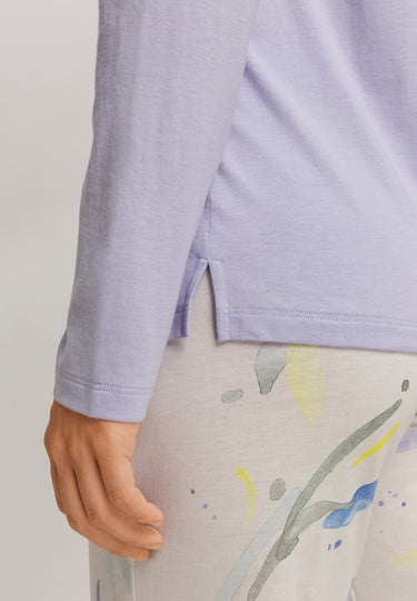 Sleep And Lounge Relaxed Round Neck Top | Purple Heather 74844-2474